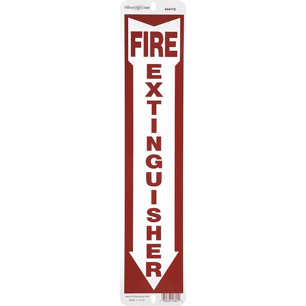 Hillman HILLMAN English Red/White Fire Extinguisher Sign 18 in. H X 4 in. W, PK6 844112 - main